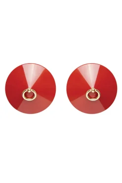 Bordelle Lingerie - O Ring Enamel Nipplets - Rot