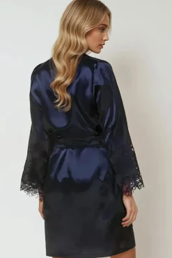 Coemi - Kristina Satin Kimono - Dark Navy