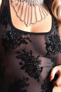Maison Catanzaro - Kat Mesh Stringbody - Schwarz