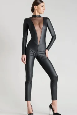 Maison Close - Chambre Noire Catsuit Ouvert - Wetlook Schwarz