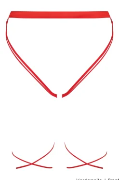 Maison Close - French Kiss Ouvert Set Panty - Rot