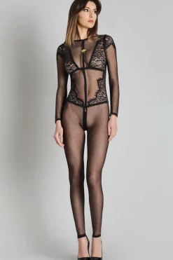 Maison Close - Inspiration Divine Catsuit Ouvert - Schwarz