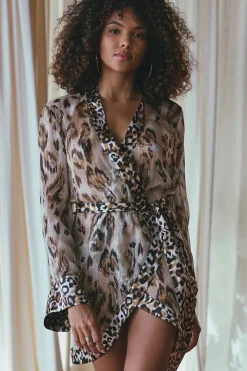 Marjolaine - Roar Seiden Kimono - Panthere Print