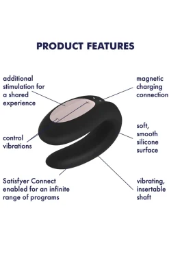 Satisfyer - Double Joy Paarvibrator - Schwarz