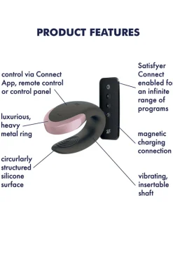 Satisfyer - Double Love Remote Paarvibrator - Schwarz