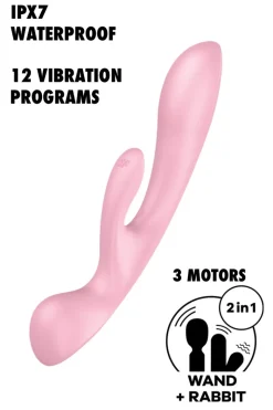 Satisfyer - Triple Oh Pink Rabbitvibrator - Rosa